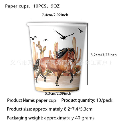 New Western Horse Racing Cowboy Kentucky Derby Party Set Paper Plates Napkins Tablecloth Tableware Horse Racing Theme