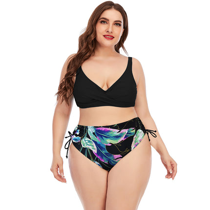 2021 European and American split swimsuit split two-piece swimsuit women's large size swimsuit manufacturers spot supply