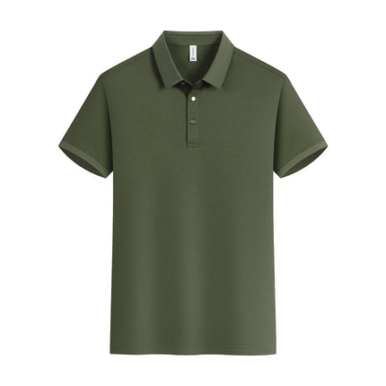 High-Quality Ice Silk Short-Sleeved Polo Shirt with Custom Printed Logo, Summer Breathable Lapel Quick-Drying Work Clothes, Work Clothes Printing