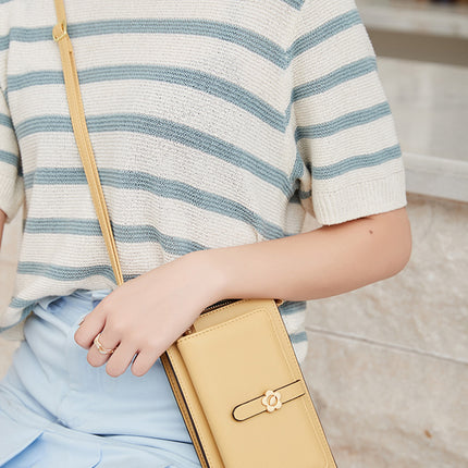 Women's Touch Screen Mobile Phone Bag Spring New Small Fresh Vertical Cross-Body Bag Multi-Functional Pu Soft Leather Buckle Small Square Bag