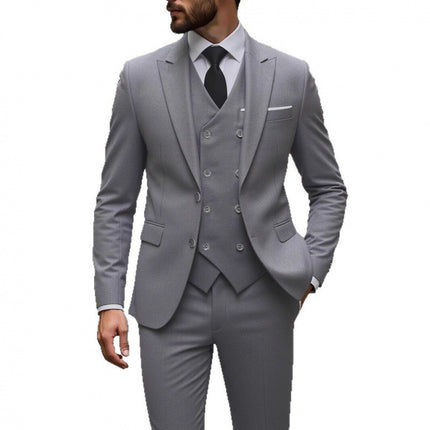 Foreign Trade Cross-Border Youth Slim-Fit Suit Set Men's Suit Three-Piece Set Wedding Dress Groomsmen