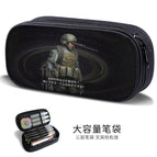 Large-capacity three-layer canvas pencil case-factory direct sales / B57538