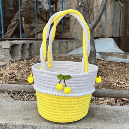Cute Rainbow Portable Small Bag Women's New Arrival Handmade Cotton Women's Bag Straw Woven Bag Hand Gift Box Bag Beach Bag
