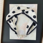 13-white background dots (pearl necklace silk scarf)