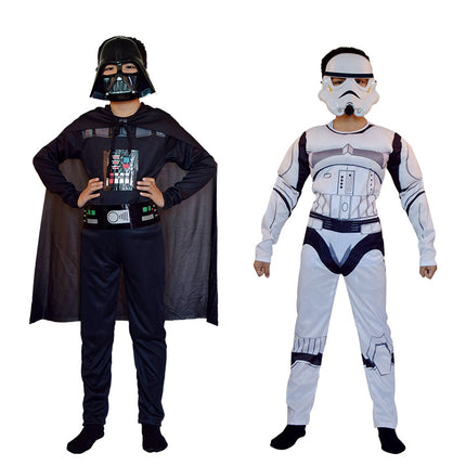 Black Soldier White Soldier Star Wars Costume Halloween Jedi Knight Children's Cos Yoda Mandalorian Jumpsuit