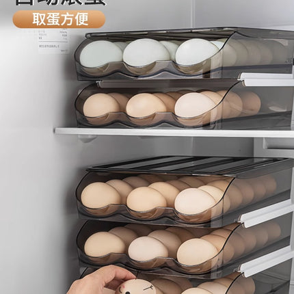 Egg Tray Box Egg Storage Box Household Rolling Egg Rolling Food Grade Japanese Space Drawer Refrigerator Saving