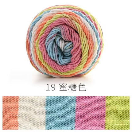 5 Strands of Rainbow Cotton Wool Cake Handmade DIY Knitted Doll Pillow Blanket Colorful Dot Yarn Milk Cotton Thread Ball Wholesale