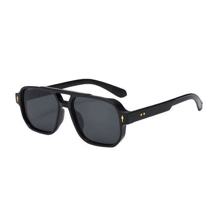 European and American New Style Square Fashion Double Bridge Sunglasses Men's Cross-Border Retro Casual Driving Glasses Anti-Violet Rays