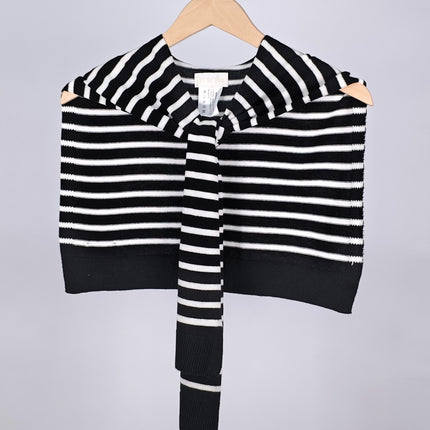 Korean Style New Striped Knitted Shawl for Women, Suitable for Spring and Autumn, Air-Conditioned Rooms, Office, Versatile and Fashionable Shoulder Scarf
