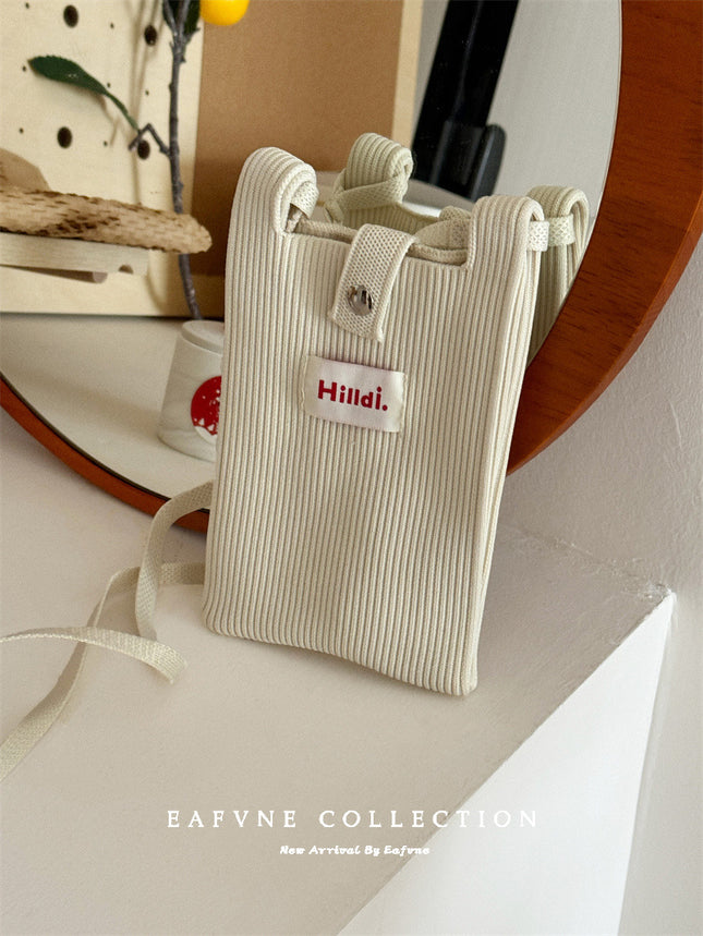 Dopamine Fashionable New Women's Bag South Korea Niche Crossbody Mobile Phone Bag Retro Solid Color Shoulder Small Bag Coin Purse