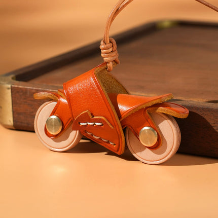 High-value cowhide motorcycle pendant niche miu bag pendant leather car accessories diy female accessories male