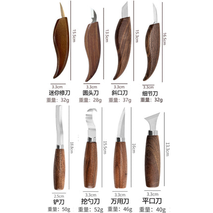 Carving Knife Walnut Wood Carving Knife Carving Tools Woodworking Knife Digging Knife Handmade Knife Wood Carving Knife