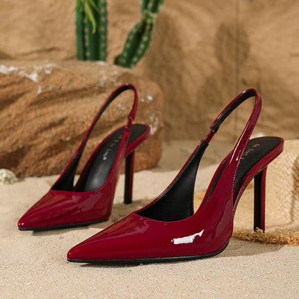 Spring 2025 New Style Simple and Fashionable Shallow Mouth Pointed Toe Stiletto High Heels Women's Casual Shoes High Heel Sandals