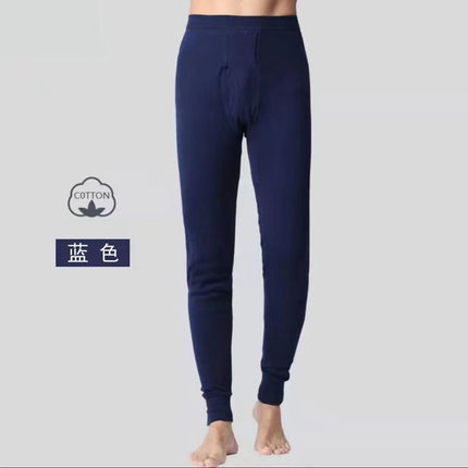 Autumn and winter men's long pants warm pants one-piece cotton pants underpants thin bottoming high waist middle-aged and elderly plus size breathable