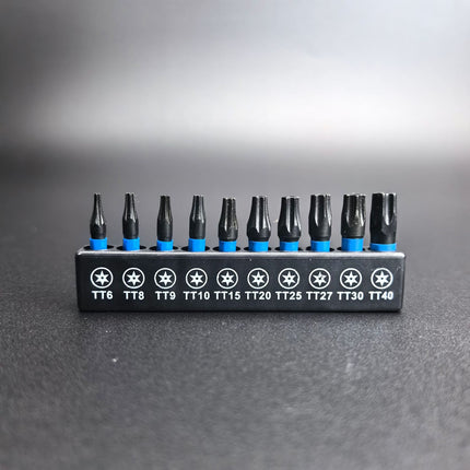 10-hole hexagon socket head plum blossom head suit black S2 material impact resistant 25,50 long cross-border Amazon
