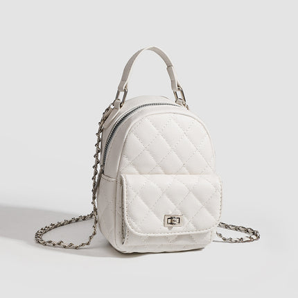 High-end sense mini diamond lattice chain shoulder bag women's 2024 new fashion all-match backpack handbag
