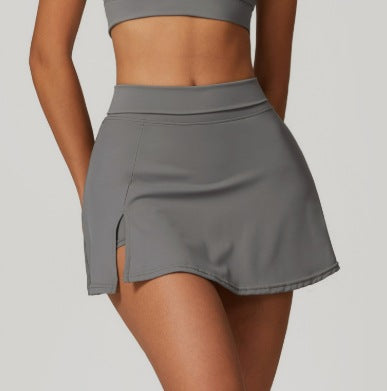 Summer Fitness Wear Quick-drying High Waist Sports Skirt Fake Two-piece Women's Running Yoga Exercise Anti-walking Tennis Skirt