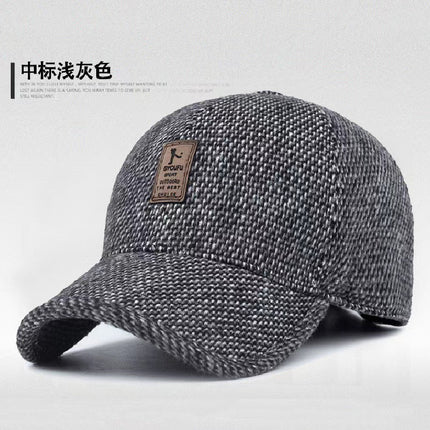 Winter Warm Baseball Cap Cold-proof Ear Protection Men's Duck Cap Baseball Cap Middle-aged and Elderly fleece-lined Thickened Hat Men