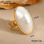 Nmsr-d6510-2 gold pearl ring / One size fits all
