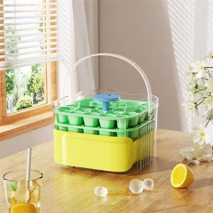 Ice Cube Mold Press Ice Cube Frozen Ice Cube Artifact with Lid Food Grade Homemade Ice Box Household Refrigerator Storage Box