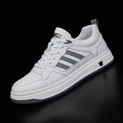 Men's White Sneakers 2026 New Spring Model, Pure Cowhide Leather, Ultra-Light, Breathable, Versatile, Casual Sports Sneakers