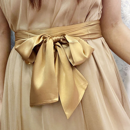Bow Tight Waist Belt dress Decorative Strap Women's Skirt Waist Cover Wide Belt