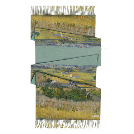 Winter Fashionable and Versatile Van Gogh Oil Painting Series Starry Sky Ladies Imitation Cashmere Long Scarf for Mother Shawl Warm Scarf