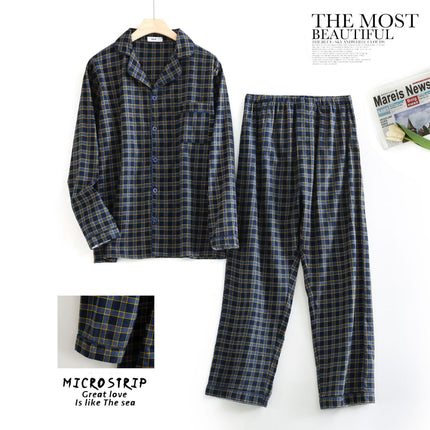 [Ready Stock] Men's Suit Long-Sleeved Pants Autumn and Winter Pajamas Velvet Plaid