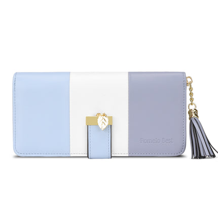 Cross-border Color-matching Women's Long Wallet Creative Leather Color-matching Large Capacity Wallet Mobile Phone Wallet