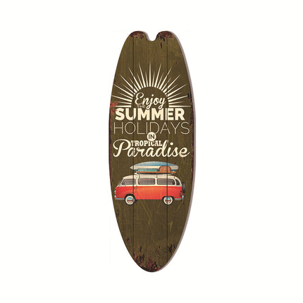 Cross-Border Surfboard Pendant Beach Leisure Wall Decoration Wooden Brand Hawaiian Party Supplies Scene Layout