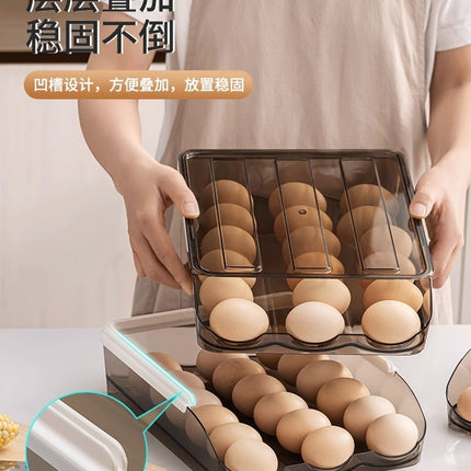 Egg Tray Box Egg Storage Box Household Rolling Egg Rolling Food Grade Japanese Space Drawer Refrigerator Saving