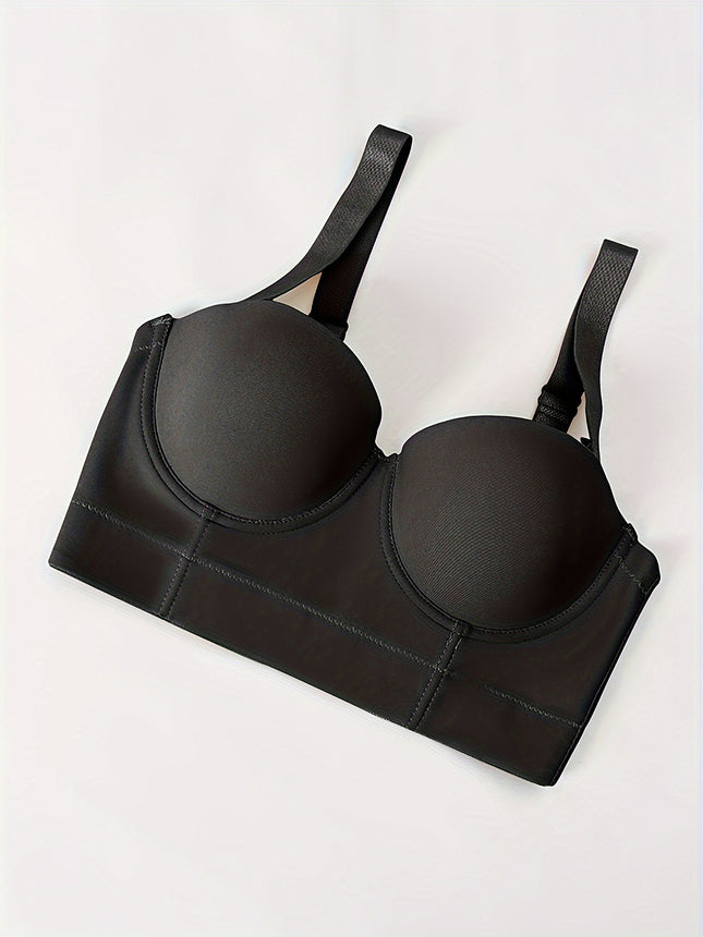 Cross-border European and American seamless smooth steel ring underwear gathered upper support wide lower circumference half cup bra