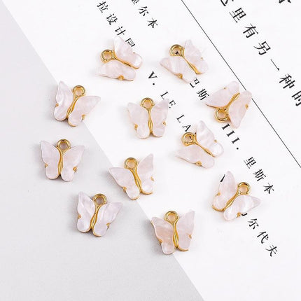 AliExpress Alloy Acrylic Butterfly Pendant Handmade Pendant DIY Earrings Accessories Bracelet Necklace Jewelry