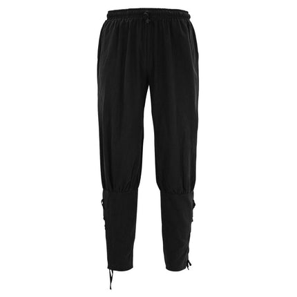 Medieval Retro Drawstring Leggings Pants Ancient European Men's Pants Stage Performance Clothing Daily Bottoming Loose Pants