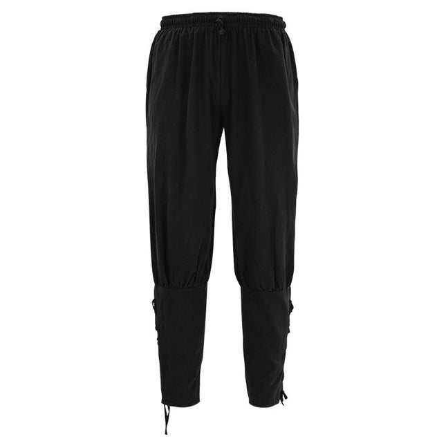 Medieval Retro Drawstring Leggings Pants Ancient European Men's Pants Stage Performance Clothing Daily Bottoming Loose Pants