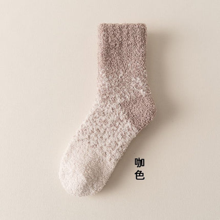 Coral Fleece Socks Men's Winter Thickened fleece-lined Medium Tube Men's Home Warm Plush Floor Socks Cold Sleeping Socks
