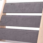 Solid wood 51 slot three-layer necklace rack dark gray chicken skin Velvet / 30.5X14X34