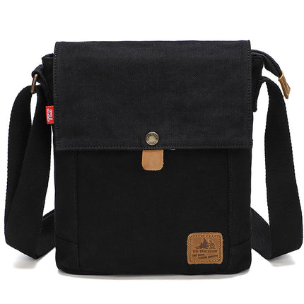 Casual Canvas Bag New Crossbody Backpack Small Square Bag Vertical Flat Bag Korean Style Shoulder Bag Fashionable Crossbody Bag