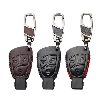 Cross-Border Car Key Cover Suitable for Mercedes-Benz Old Car Key Protective Shell Genuine Leather Key Bag Dropshipping