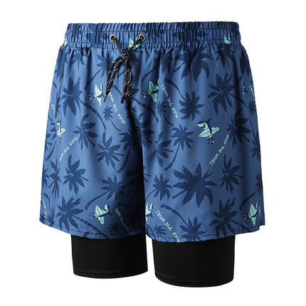 Anti-Embarrassment Men's Swimming Trunks Set Sun Protection Boys Swimming Equipment Swimming Trunks Loose Large Size Beach Trunks Swimming Trunks