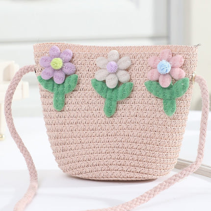 Cross-border New Children's Bag Spring and Summer New Children's Crossbody Bag Handmade Straw Satchel Travel Mini Coin Purse