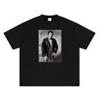 Pure black regular loose short sleeves / S