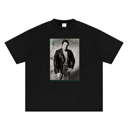 “Queen Band Uncle Tooth” Imported Digital Direct Injection Heavy Short Wide Boxy Short-Sleeved Snake Year T-Shirt Men's Style