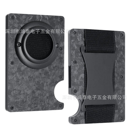 Cross-border Forged Carbon Pattern Card Holder RFID Metal Card Holder Red Forged Carbon Blue Forged Carbon Men's Minimalist Ultra-thin Wallet