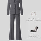 9392 gray suit + wide-leg pants / 4 XL