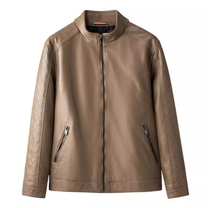Foreign Trade Leather Clothing Men's Motorcycle Leather Clothing Casual Autumn and Winter New Leather Jacket Youth Motorcycle PU Jacket Casual Men