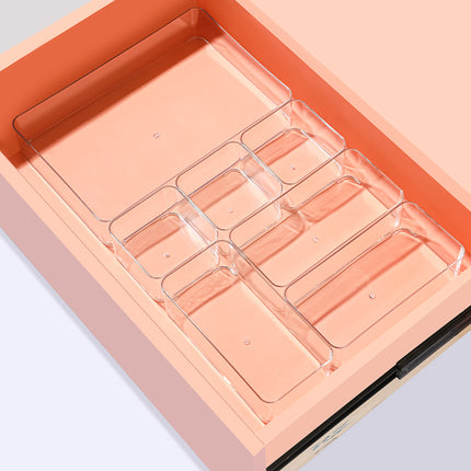 Stackable drawer storage box desktop stationery cosmetic partition box transparent acrylic right angle compartment finishing box