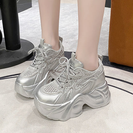 10cm Thick-Soled Height-Increasing Dad Shoes for Women, Mesh 2025 Summer Breathable New Versatile Casual Sports Shoes
