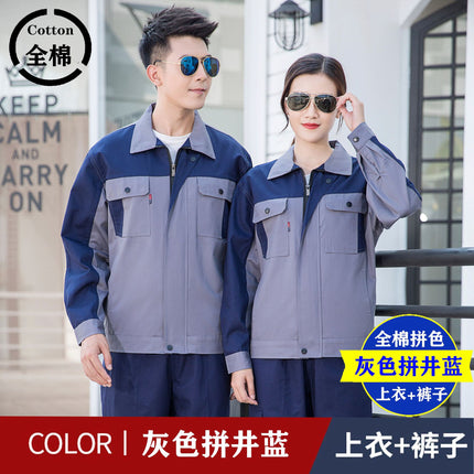 Spring and Autumn Men's and Women's Cotton Sanding Thickened Top suit Shipyard Electrician Anti-scald Wear-resistant Welding Machine Repair Labor Protection Clothing