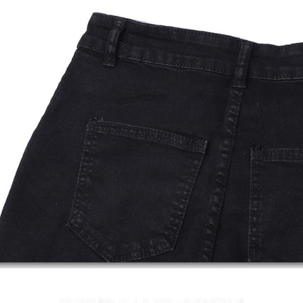 High-Waisted Slimming Flared Jeans for Women, Fall 2025, Stretchy, Hip-Covering, Fleece-Lined, Black, Bootcut, Floor-Length Pants